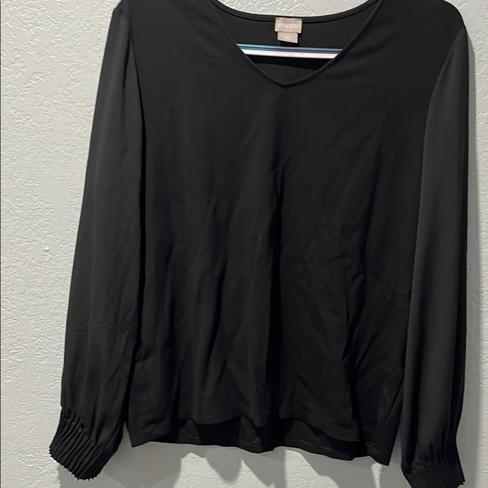 Chico’s Elegant Black V-Neck Top by A New Day
